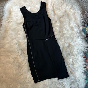 All Saints Black Mini Dress with Zipper Detail